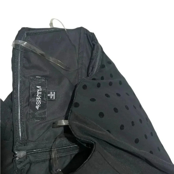 4Sienna Black Stapless Jumpsuit Corset Small Chiffon Velvet Dot Wide Leg - Picture 5 of 5